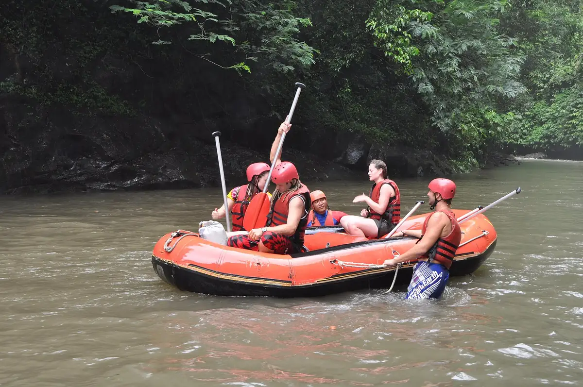 White-water rafting or river tubing